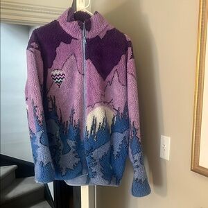 Purple and Blue women's fleece Jacket